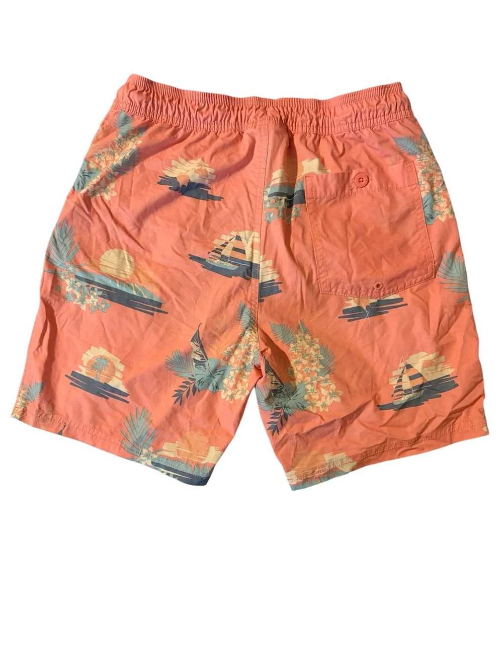 Goodfellow & Co Men's Coral Tropical Print Swim Trunks Size Small